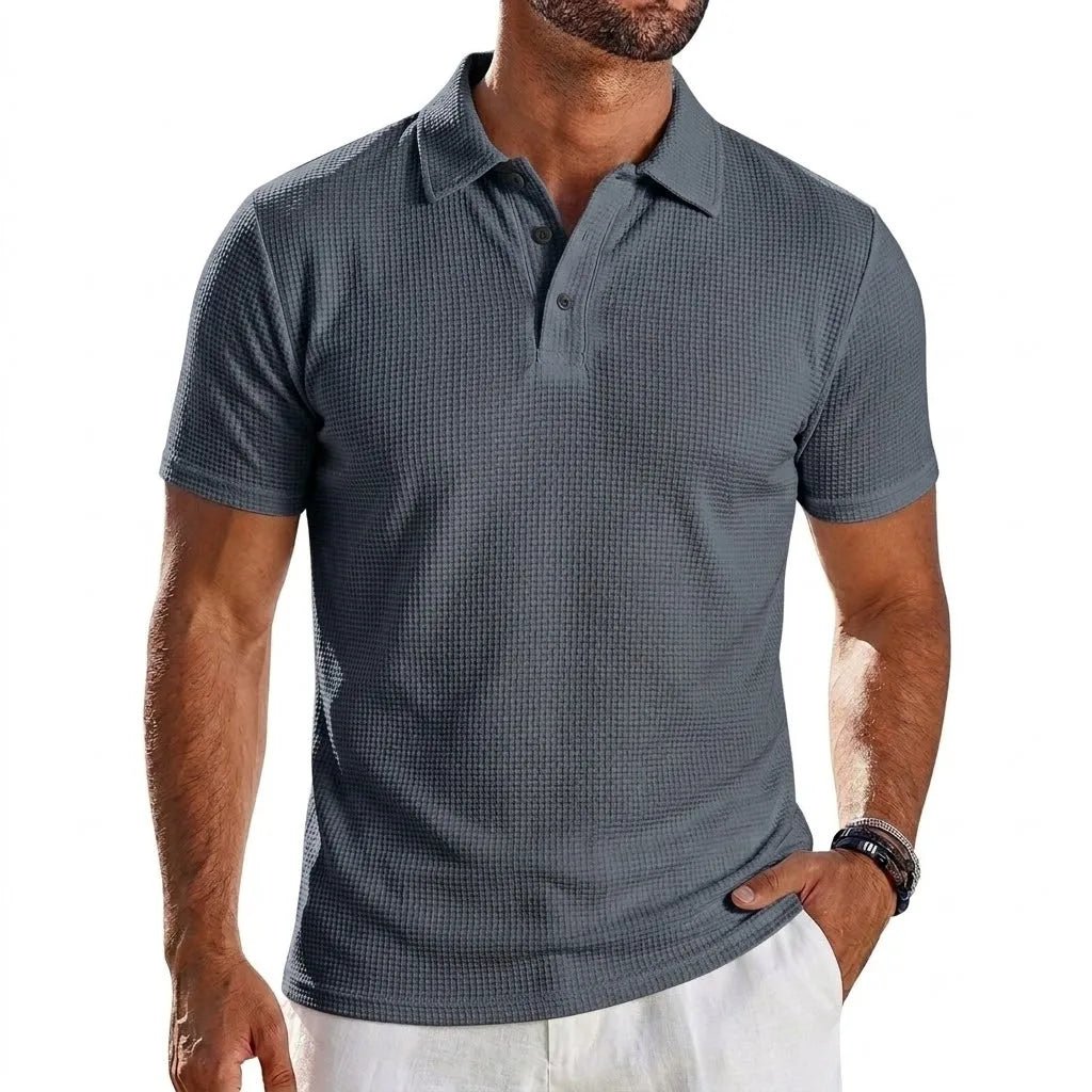 Summer Mens Short Sleeve T-Shirt Lapel Solid Lightweight Polo Shirt Breathable Streetwear Ice Silk Polo Quick Dry Shirts for Men - flohmarkt-deutschland.shop