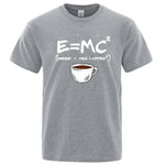 Summer Men's T-shirt 100% Cotton Casual Funny Energy=Milk+Coffee Print Men Cool Loose O-neck Tops For Men Short Sleeve Male Tees - flohmarkt-deutschland.shop