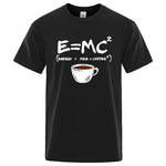 Summer Men's T-shirt 100% Cotton Casual Funny Energy=Milk+Coffee Print Men Cool Loose O-neck Tops For Men Short Sleeve Male Tees - flohmarkt-deutschland.shop