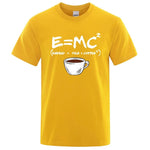 Summer Men's T-shirt 100% Cotton Casual Funny Energy=Milk+Coffee Print Men Cool Loose O-neck Tops For Men Short Sleeve Male Tees - flohmarkt-deutschland.shop