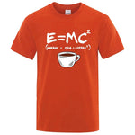 Summer Men's T-shirt 100% Cotton Casual Funny Energy=Milk+Coffee Print Men Cool Loose O-neck Tops For Men Short Sleeve Male Tees - flohmarkt-deutschland.shop