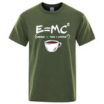 Summer Men's T-shirt 100% Cotton Casual Funny Energy=Milk+Coffee Print Men Cool Loose O-neck Tops For Men Short Sleeve Male Tees - flohmarkt-deutschland.shop