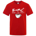 Summer Men's T-shirt 100% Cotton Casual Funny Energy=Milk+Coffee Print Men Cool Loose O-neck Tops For Men Short Sleeve Male Tees - flohmarkt-deutschland.shop