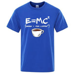 Summer Men's T-shirt 100% Cotton Casual Funny Energy=Milk+Coffee Print Men Cool Loose O-neck Tops For Men Short Sleeve Male Tees - flohmarkt-deutschland.shop