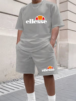 Summer New Men's Casual Fashion Outdoor Sports Men's Clothing, Printed T-shirt Casual Home Leisure 2-piece Set - flohmarkt-deutschland.shop
