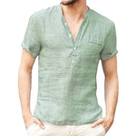 Summer New Men's Short-Sleeved T-shirt Cotton and Linen Led Casual Men's T-shirt Shirt Male Breathable S-3XL - flohmarkt-deutschland.shop