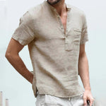 Summer New Men's Short-Sleeved T-shirt Cotton and Linen Led Casual Men's T-shirt Shirt Male Breathable S-3XL - flohmarkt-deutschland.shop