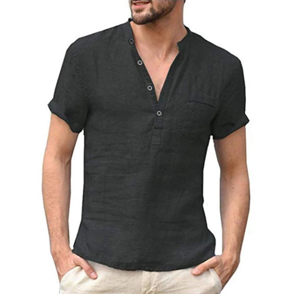 Summer New Men's Short-Sleeved T-shirt Cotton and Linen Led Casual Men's T-shirt Shirt Male Breathable S-3XL - flohmarkt-deutschland.shop