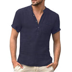 Summer New Men's Short-Sleeved T-shirt Cotton and Linen Led Casual Men's T-shirt Shirt Male Breathable S-3XL - flohmarkt-deutschland.shop