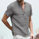 Summer New Men's Short-Sleeved T-shirt Cotton and Linen Led Casual Men's T-shirt Shirt Male Breathable S-3XL - flohmarkt-deutschland.shop