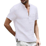 Summer New Men's Short-Sleeved T-shirt Cotton and Linen Led Casual Men's T-shirt Shirt Male Breathable S-3XL - flohmarkt-deutschland.shop