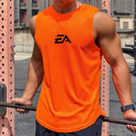 Summer New Trend Men's Pullover Round Neck Mesh Bottom Shirt Sports Fitness Swimming Running Shirt Sleeveless Vest Quick Dry - flohmarkt-deutschland.shop