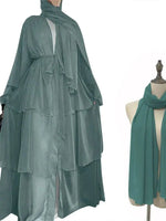 Summer Open Chiffon Khimar Kimono Abaya Dubai Luxury 2024 Muslim Sets Modest Kaftan Hijab Dresses For Women Islam Kebaya Damen - flohmarkt-deutschland.shop