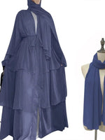 Summer Open Chiffon Khimar Kimono Abaya Dubai Luxury 2024 Muslim Sets Modest Kaftan Hijab Dresses For Women Islam Kebaya Damen - flohmarkt-deutschland.shop