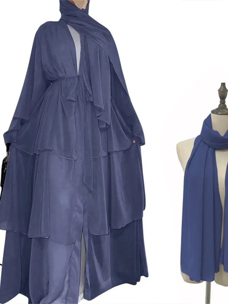 Summer Open Chiffon Khimar Kimono Abaya Dubai Luxury 2024 Muslim Sets Modest Kaftan Hijab Dresses For Women Islam Kebaya Damen - flohmarkt-deutschland.shop