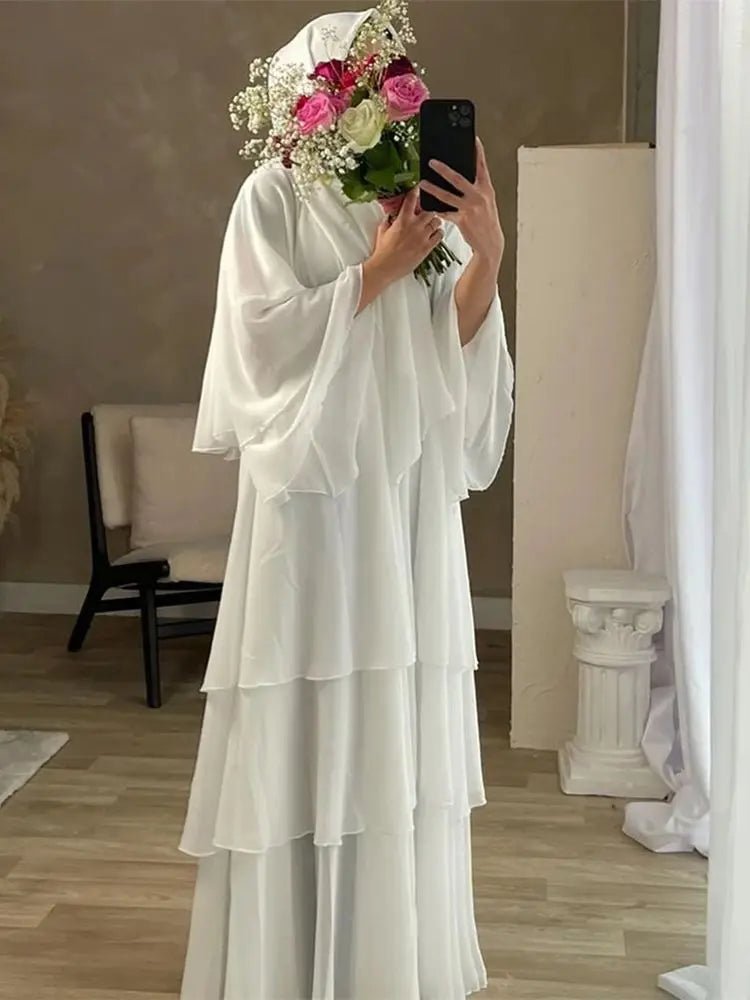 Summer Open Chiffon Khimar Kimono Abaya Dubai Luxury 2024 Muslim Sets Modest Kaftan Hijab Dresses For Women Islam Kebaya Damen - flohmarkt-deutschland.shop