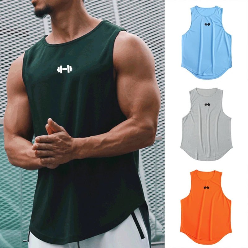 Summer Tank Top Mens Gym Fitness Training Clothing Quick Dry Silm Fit Bodybuilding Sleeveless Shirts Men Fashion Basketball Vest - flohmarkt-deutschland.shop