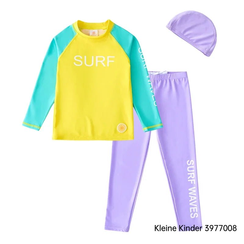 Swimsuit Kids Long Sleeve Rash Guard Swimming T Shirt and Pants UPF50 UV Protection Children's Swimwear Girls Boys Bathing Suit - flohmarkt-deutschland.shop