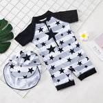 Swimwear Child UPF50 Baby Boy Swimsuit One Piece with Hat Cartoon Bathing Suit Kids Children Swimming Suit 1 2 3 4 5 6 7 Years - flohmarkt-deutschland.shop