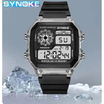 Synoke digital uhren männer sport leuchtende multifunktion wasserdicht chrono armbanduhr outdoor und lauf student sieben lichter - flohmarkt-deutschland.shop