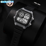 Synoke digital uhren männer sport leuchtende multifunktion wasserdicht chrono armbanduhr outdoor und lauf student sieben lichter - flohmarkt-deutschland.shop