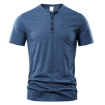 T Shirt Männer Casual Hohe Qualität Sommer Kurzarm Henry neck Herren T Shirts Mode Grundlegende T-shirt Männlich - flohmarkt-deutschland.shop