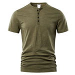 T Shirt Männer Casual Hohe Qualität Sommer Kurzarm Henry neck Herren T Shirts Mode Grundlegende T-shirt Männlich - flohmarkt-deutschland.shop