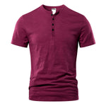 T Shirt Männer Casual Hohe Qualität Sommer Kurzarm Henry neck Herren T Shirts Mode Grundlegende T-shirt Männlich - flohmarkt-deutschland.shop