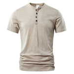 T Shirt Männer Casual Hohe Qualität Sommer Kurzarm Henry neck Herren T Shirts Mode Grundlegende T-shirt Männlich - flohmarkt-deutschland.shop