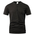 T Shirt Männer Casual Hohe Qualität Sommer Kurzarm Henry neck Herren T Shirts Mode Grundlegende T-shirt Männlich - flohmarkt-deutschland.shop
