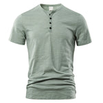 T Shirt Männer Casual Hohe Qualität Sommer Kurzarm Henry neck Herren T Shirts Mode Grundlegende T-shirt Männlich - flohmarkt-deutschland.shop