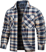 TACVASEN Oversize Leichte Hemd Jacke Taste Unten Baumwolle Plaid Shirts Herren Langarm Streetwear Flanell Shirts W/Taschen - flohmarkt-deutschland.shop
