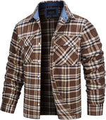 TACVASEN Oversize Leichte Hemd Jacke Taste Unten Baumwolle Plaid Shirts Herren Langarm Streetwear Flanell Shirts W/Taschen - flohmarkt-deutschland.shop