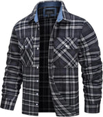 TACVASEN Oversize Leichte Hemd Jacke Taste Unten Baumwolle Plaid Shirts Herren Langarm Streetwear Flanell Shirts W/Taschen - flohmarkt-deutschland.shop