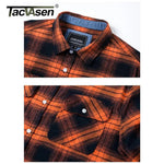 TACVASEN Oversize Leichte Hemd Jacke Taste Unten Baumwolle Plaid Shirts Herren Langarm Streetwear Flanell Shirts W/Taschen - flohmarkt-deutschland.shop