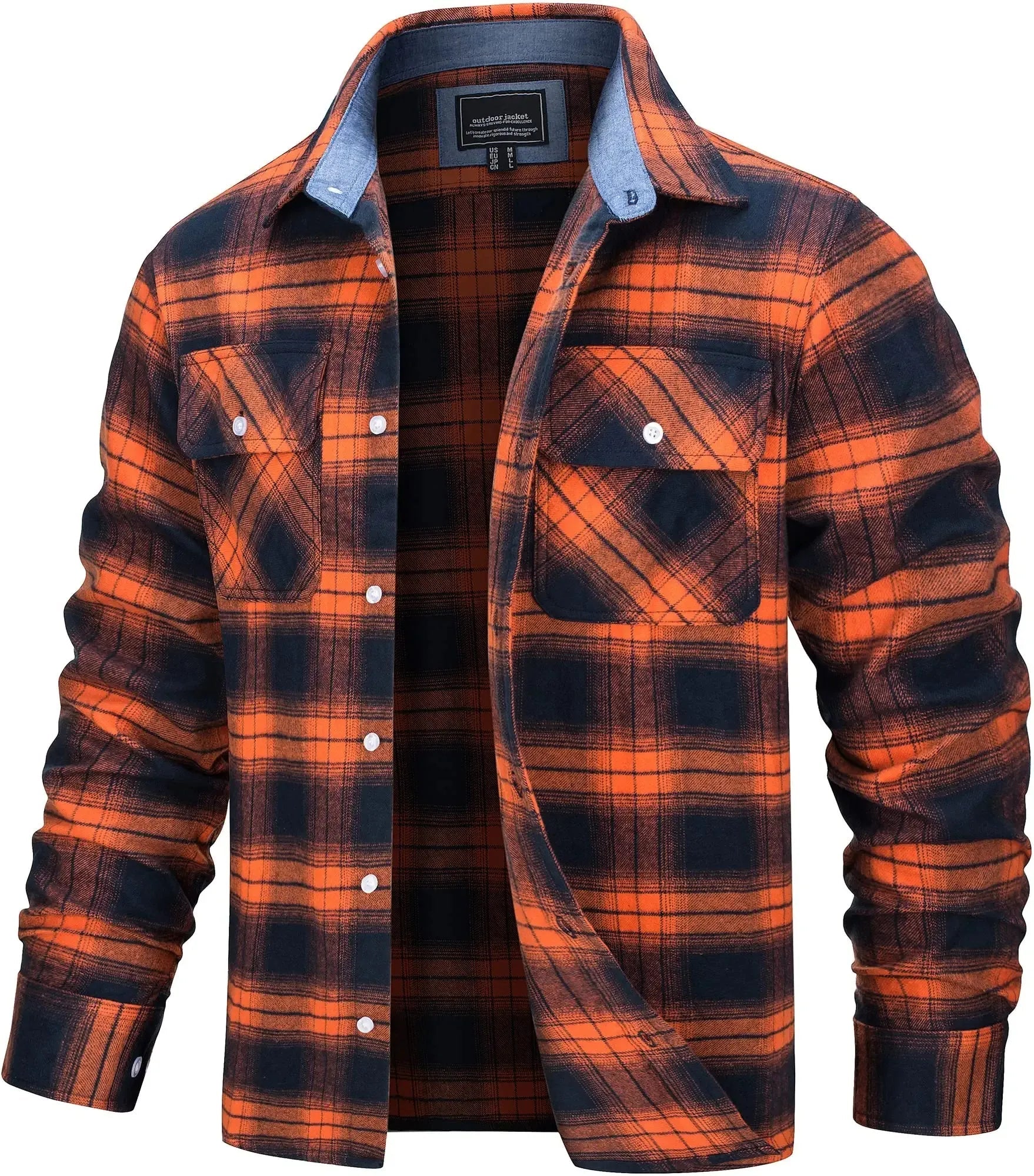 TACVASEN Oversize Leichte Hemd Jacke Taste Unten Baumwolle Plaid Shirts Herren Langarm Streetwear Flanell Shirts W/Taschen - flohmarkt-deutschland.shop