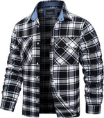 TACVASEN Oversize Leichte Hemd Jacke Taste Unten Baumwolle Plaid Shirts Herren Langarm Streetwear Flanell Shirts W/Taschen - flohmarkt-deutschland.shop