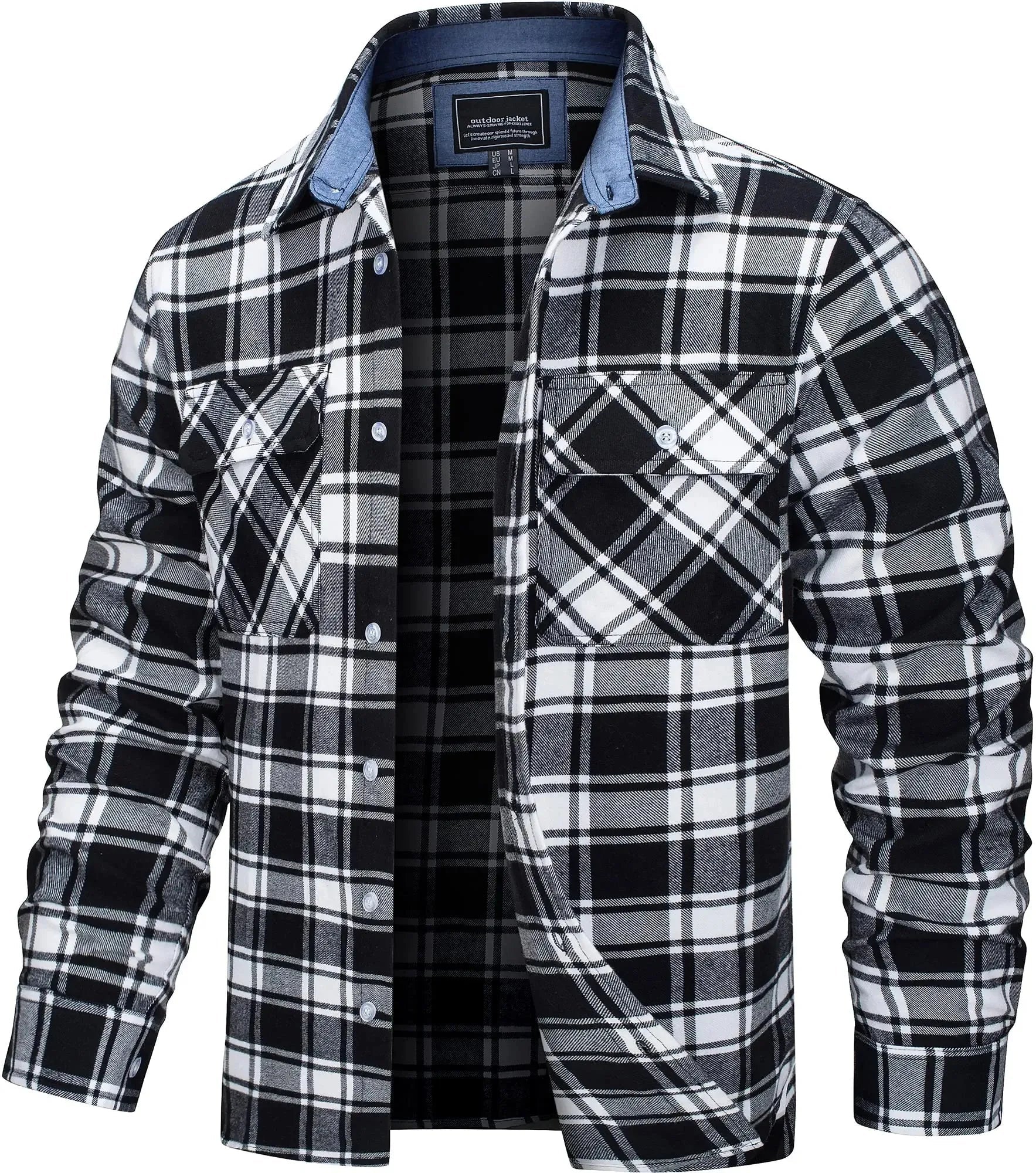TACVASEN Oversize Leichte Hemd Jacke Taste Unten Baumwolle Plaid Shirts Herren Langarm Streetwear Flanell Shirts W/Taschen - flohmarkt-deutschland.shop