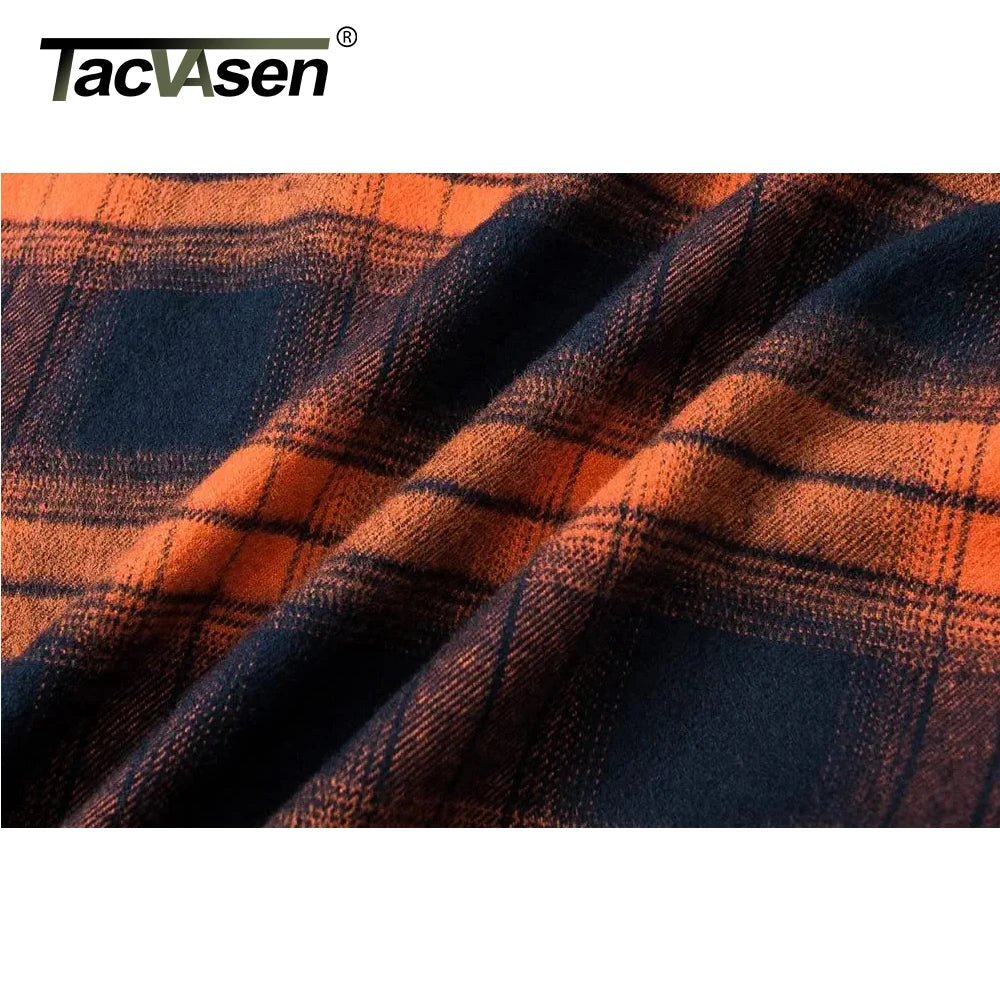 TACVASEN Oversize Leichte Hemd Jacke Taste Unten Baumwolle Plaid Shirts Herren Langarm Streetwear Flanell Shirts W/Taschen - flohmarkt-deutschland.shop