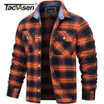 TACVASEN Oversize Leichte Hemd Jacke Taste Unten Baumwolle Plaid Shirts Herren Langarm Streetwear Flanell Shirts W/Taschen - flohmarkt-deutschland.shop