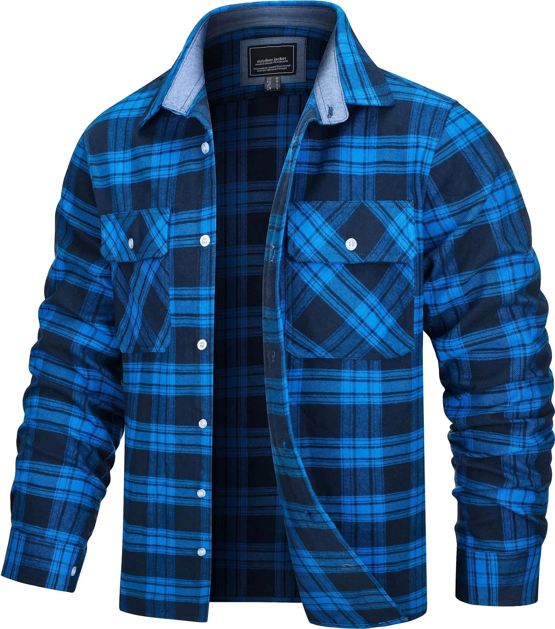 TACVASEN Oversize Leichte Hemd Jacke Taste Unten Baumwolle Plaid Shirts Herren Langarm Streetwear Flanell Shirts W/Taschen - flohmarkt-deutschland.shop