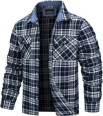 TACVASEN Oversize Leichte Hemd Jacke Taste Unten Baumwolle Plaid Shirts Herren Langarm Streetwear Flanell Shirts W/Taschen - flohmarkt-deutschland.shop