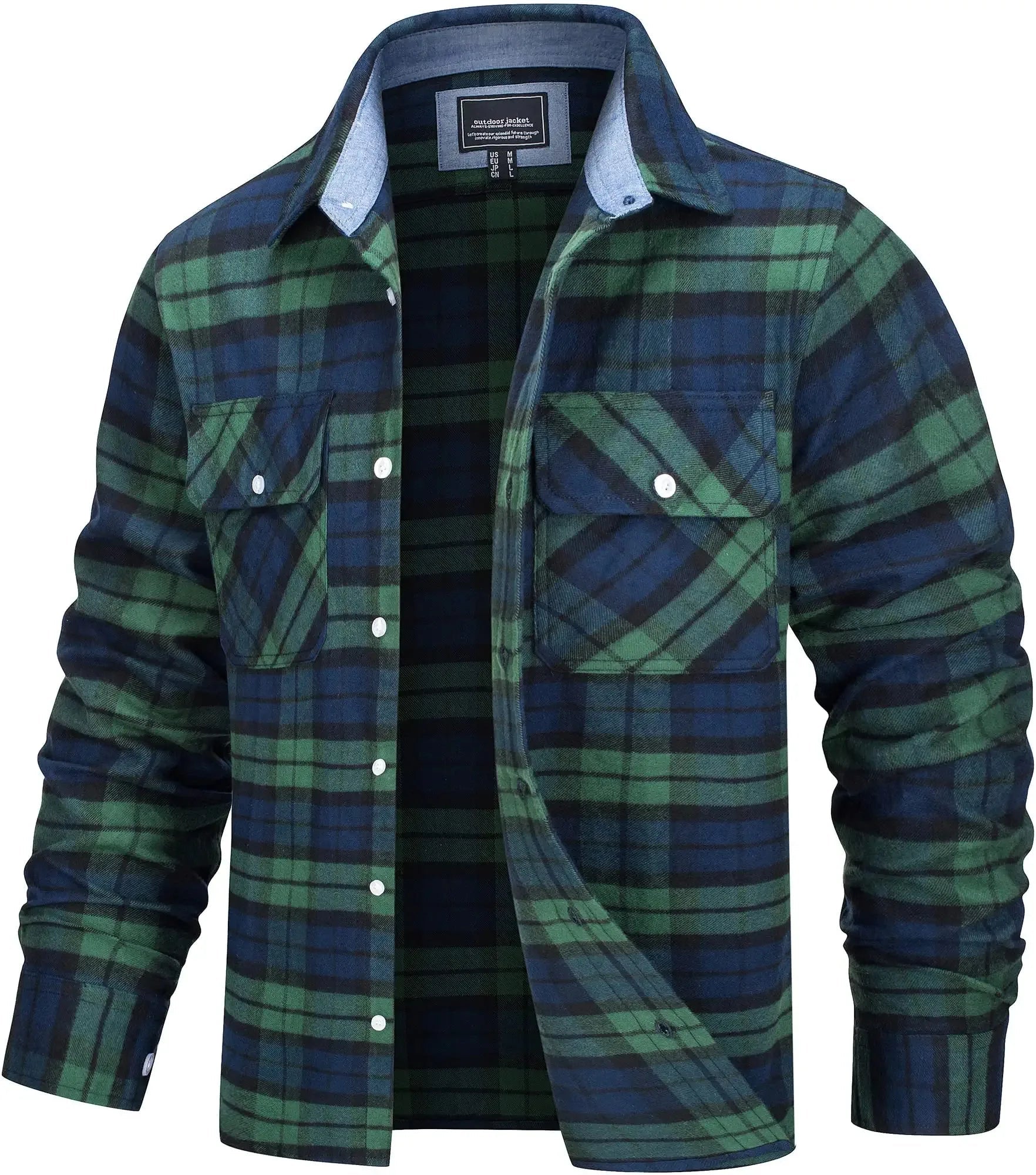 TACVASEN Oversize Leichte Hemd Jacke Taste Unten Baumwolle Plaid Shirts Herren Langarm Streetwear Flanell Shirts W/Taschen - flohmarkt-deutschland.shop