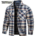 TACVASEN Oversize Leichte Hemd Jacke Taste Unten Baumwolle Plaid Shirts Herren Langarm Streetwear Flanell Shirts W/Taschen - flohmarkt-deutschland.shop