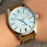 Tandorio Japan NH34 automatische mechanische Uhr für Herren, Taucher-GMT-Uhrwerk, 200 m wasserdicht, 39 mm Saphirglas-Lederband - flohmarkt-deutschland.shop