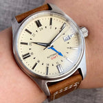 Tandorio Japan NH34 automatische mechanische Uhr für Herren, Taucher-GMT-Uhrwerk, 200 m wasserdicht, 39 mm Saphirglas-Lederband - flohmarkt-deutschland.shop