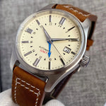 Tandorio Japan NH34 automatische mechanische Uhr für Herren, Taucher-GMT-Uhrwerk, 200 m wasserdicht, 39 mm Saphirglas-Lederband - flohmarkt-deutschland.shop