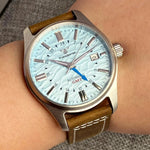 Tandorio Japan NH34 automatische mechanische Uhr für Herren, Taucher-GMT-Uhrwerk, 200 m wasserdicht, 39 mm Saphirglas-Lederband - flohmarkt-deutschland.shop