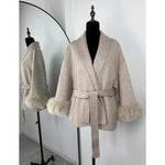 TARUXY Fuchspelz-Wollmäntel für Damen, kurzer Mantel, Bürodame, abnehmbarer, eleganter doppelseitiger Wollmantel, 2025, neue Strickjacke - flohmarkt-deutschland.shop