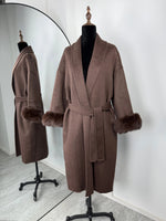 TARUXY Fuchspelz-Wollmäntel für Damen, kurzer Mantel, Bürodame, abnehmbarer, eleganter doppelseitiger Wollmantel, 2025, neue Strickjacke - flohmarkt-deutschland.shop